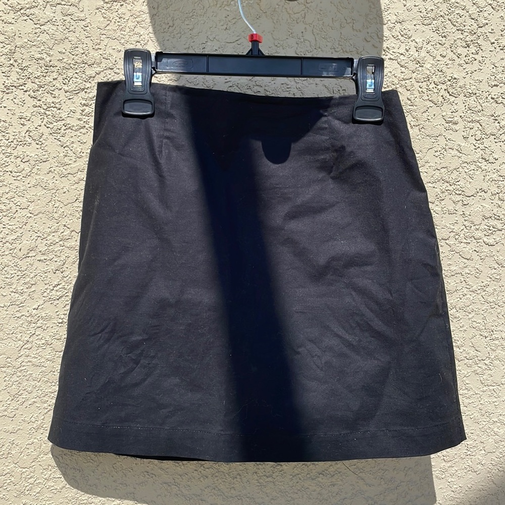 plain black mini skirt